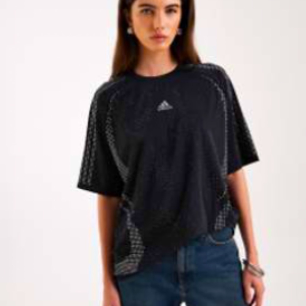 Adidas Originals Teamgeist oversize rhinestone t shirt